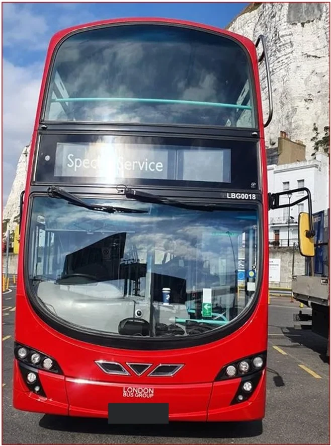 London double-decker bus — photograph from the original BPV booklet (page 219, image 2)